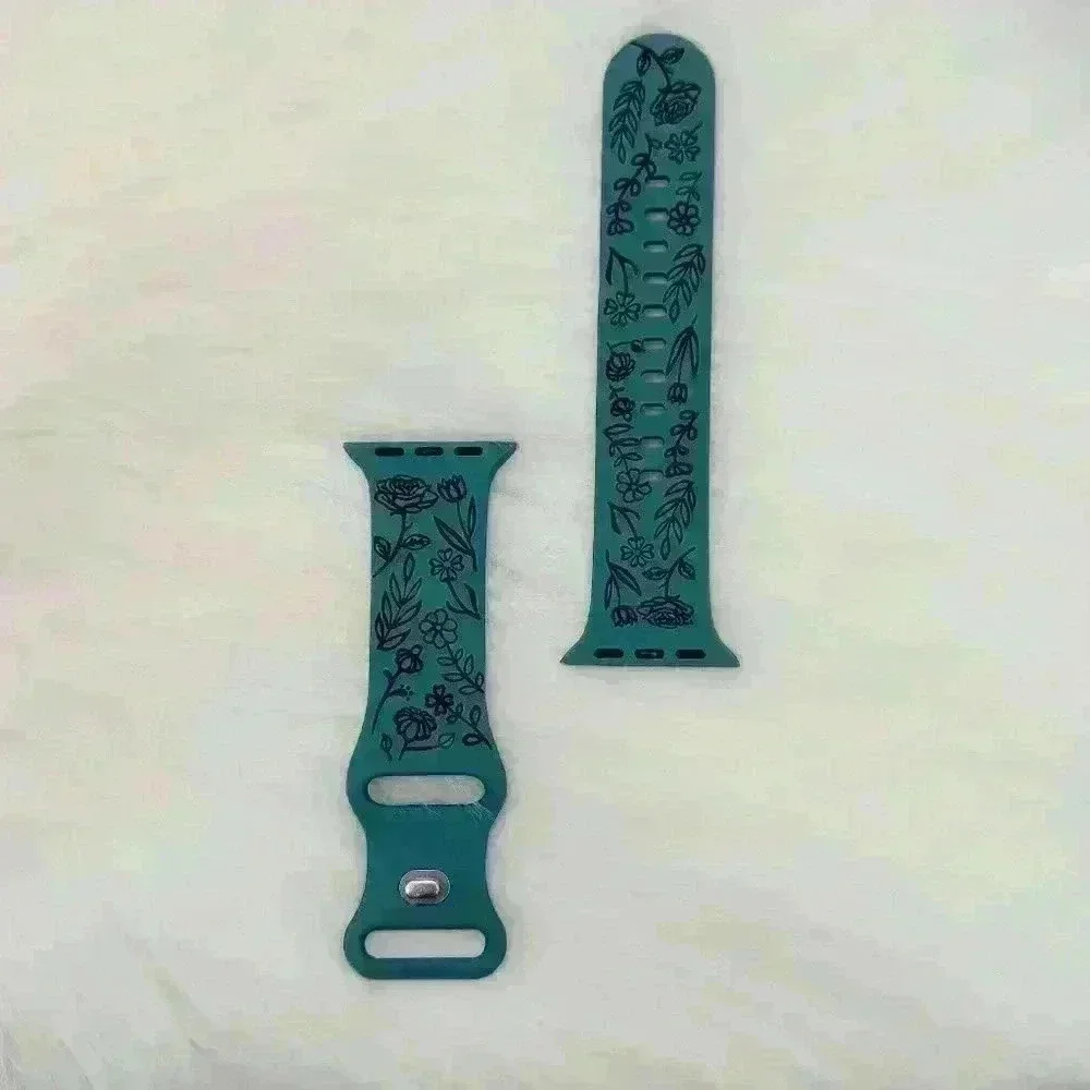 New Floral Design Apple Watch Bands 38mm 40mm 41mm in willow green